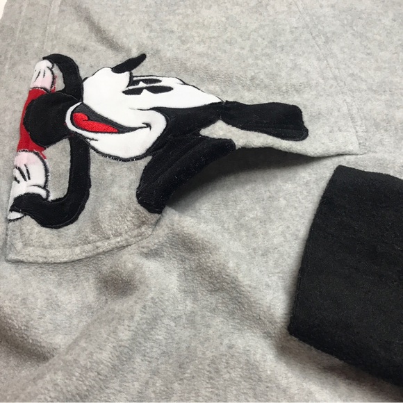 Disney Mickey Mouse Hoodie Womens Plus Size 3X Gray Black 1/4 Zip Pullover - Picture 9 of 14